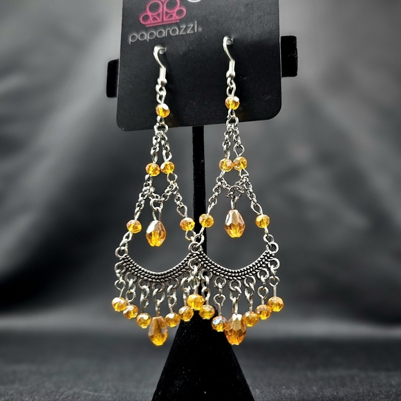 🧡'First In SHINE' Orange & Silver Earrings - Paparazzi Accessories🧡 - Picture 1 of 4